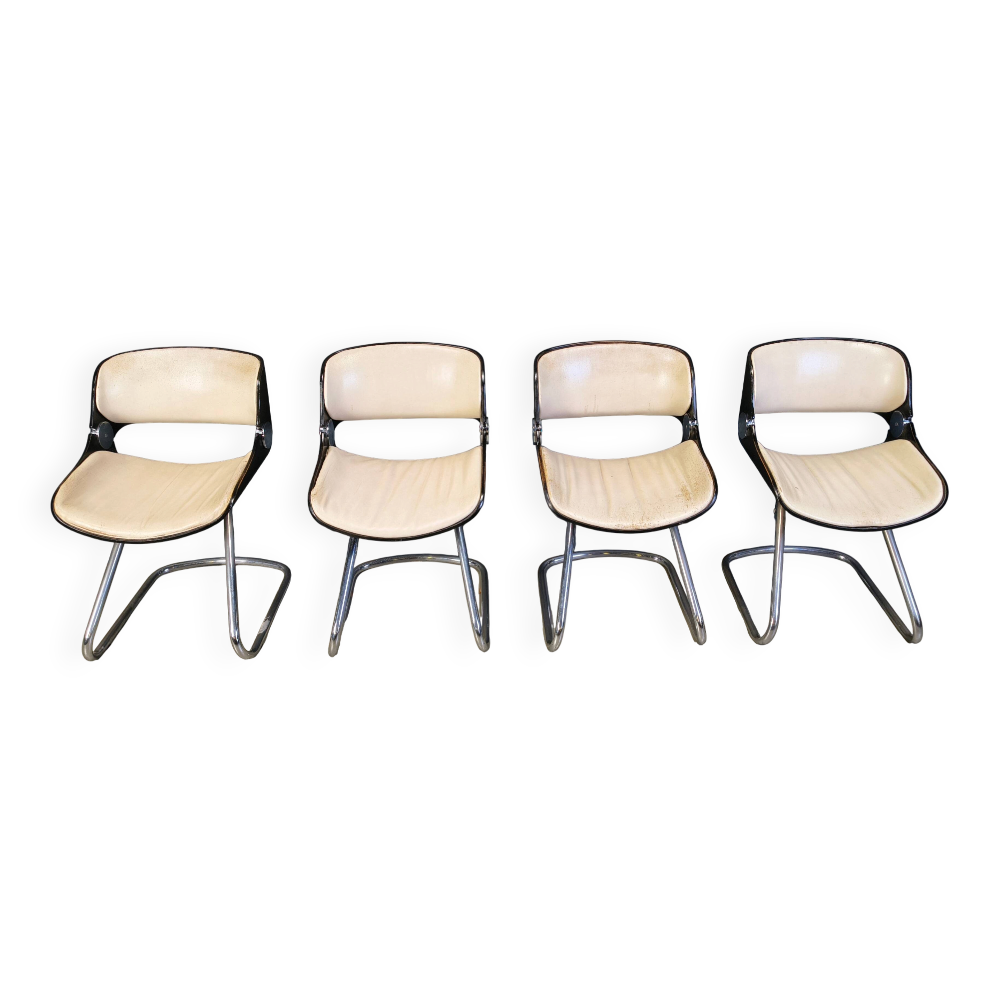 Set of Arpege dining chairs Étienne Fermigier for Baumann, 1970s