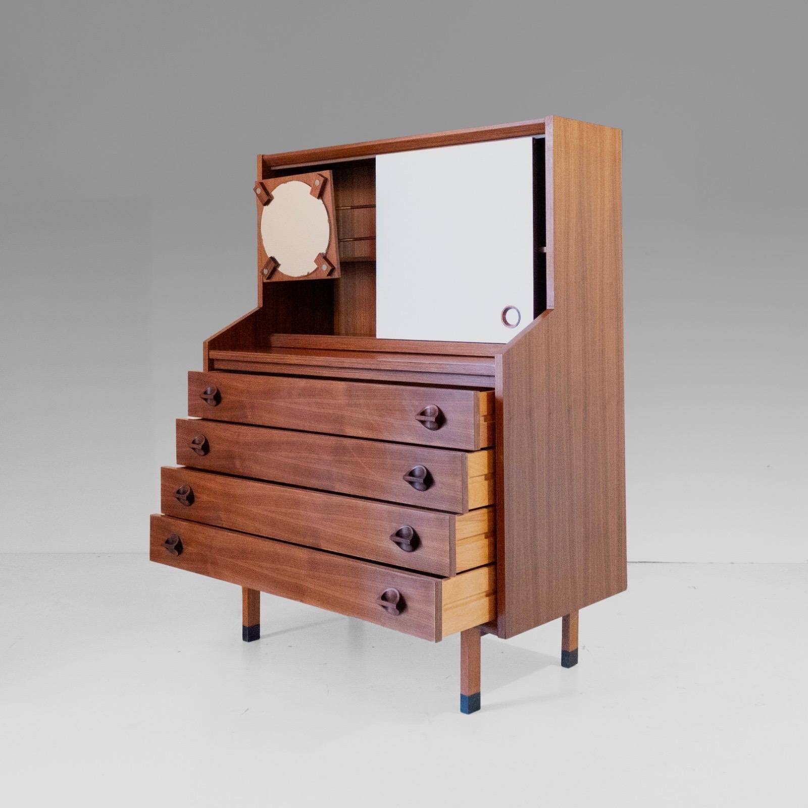 Mid Century Modern Italian Wood Cabinet, George Coslin for 3V Arredamenti P