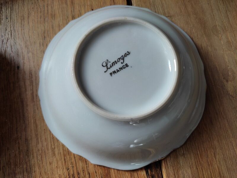 Cups Porcelain Limoge Dessert Bowl Liseré Golden Old Lot of 7