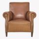 50s club chair in imitation leather and wood