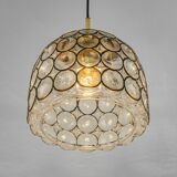 Iron and clear glass pendant from Limburg, Germany, 1960s.