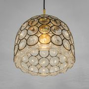 Iron and clear glass pendant from Limburg, Germany, 1960s.