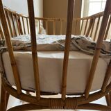 Old rattan cradle