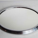 Oval mirror top 1950 silver