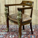 Regency style desk and armchair from the Napoleon III period - late 19th century