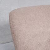 Danish mid-century wingback upholstered boucle armchair