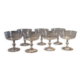 7 crystal champagne coupes from Baccarat - engraved with fillets