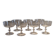 7 crystal champagne coupes from Baccarat - engraved with fillets