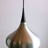Large Danish pendant light in chrome metal, orient model by Jo Hammerborg for Fog & Morup 1960.