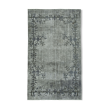 Handmade rustic anatolian 1980s 158 cm x 270 cm grey rug