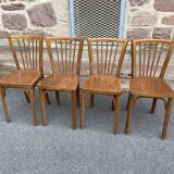 Lot de 4 chaises viennoise bois courbé restaurant paris bistrot baumann 70s