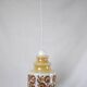 Venini Vintage Murano Glass Pendant Light, White and Brown Floral Design, 1950s
