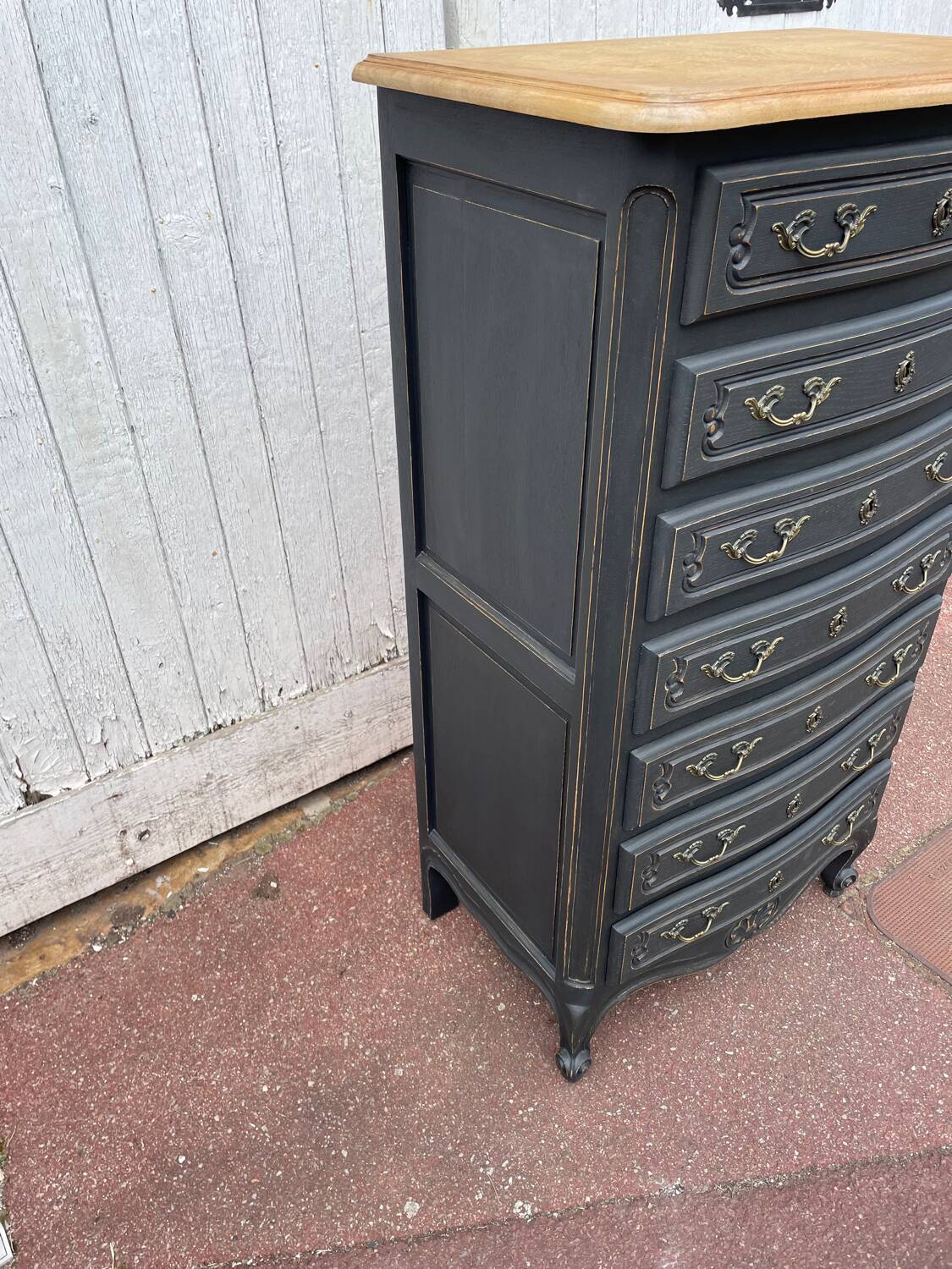 Louis XV style weekly planner, patinated black