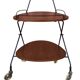 Desserte scandinave vintage en teck & métal, roulettes métal,  années 60