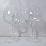 2 verres à pied en cristal vin dégustation