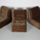 Canapé modulable vintage en velours marron/vert, 3 éléments
