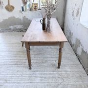 Bistro farmhouse table cherry wood turned legs 180cm