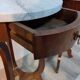 Pair of Empire style side tables, wood and marble.