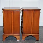 Georgian Style Yew Wood Bedside Tables, Set of 2