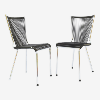 Paire de chaises scoubidou des années 1960