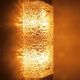 J.T. Kalmar Carré Wall Light and Ceiling Light in Textured Glass Midcentury, Vienna, 1950s