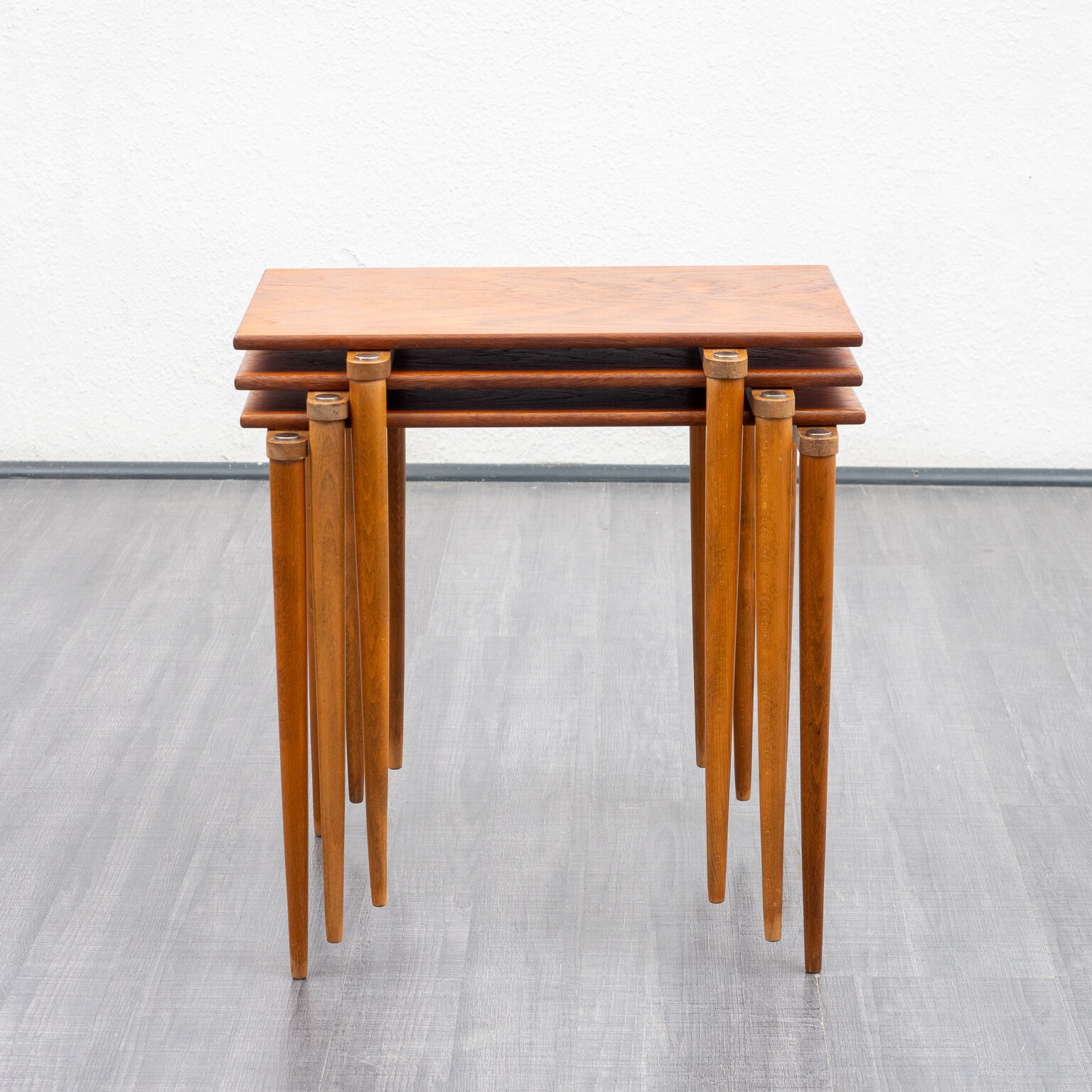 Set of three tables gigognes years teak, Edition Opal, Vintage