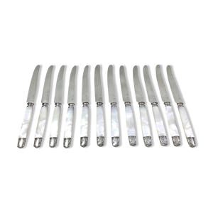 12 couteaux argent et nacre Olier et caron