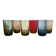 6 vintage coloured glasses
