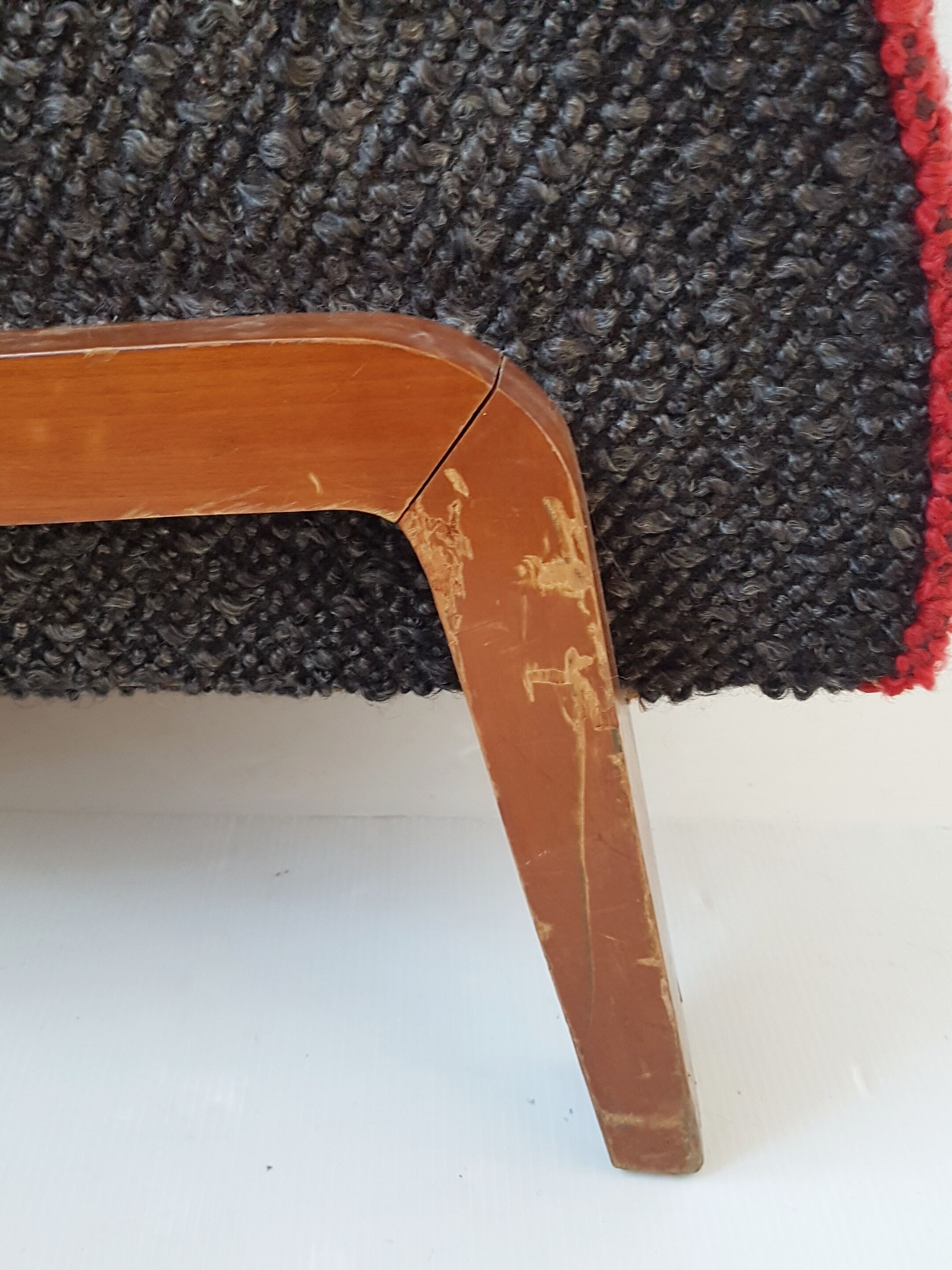 Fauteuil club en laine 1950