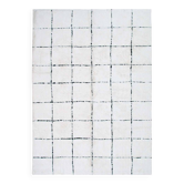Tapis berbère 200x300 cm blanc quadrillage noir