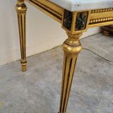 Table basse style Louis XVI en marbre et bois doré