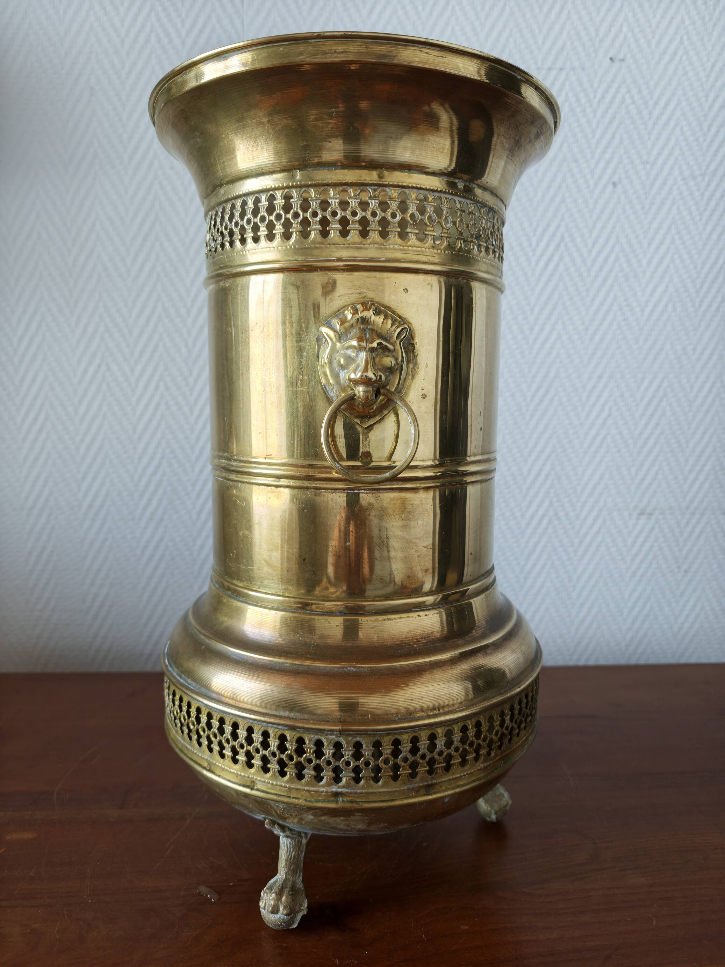 Vintage brass umbrella stand