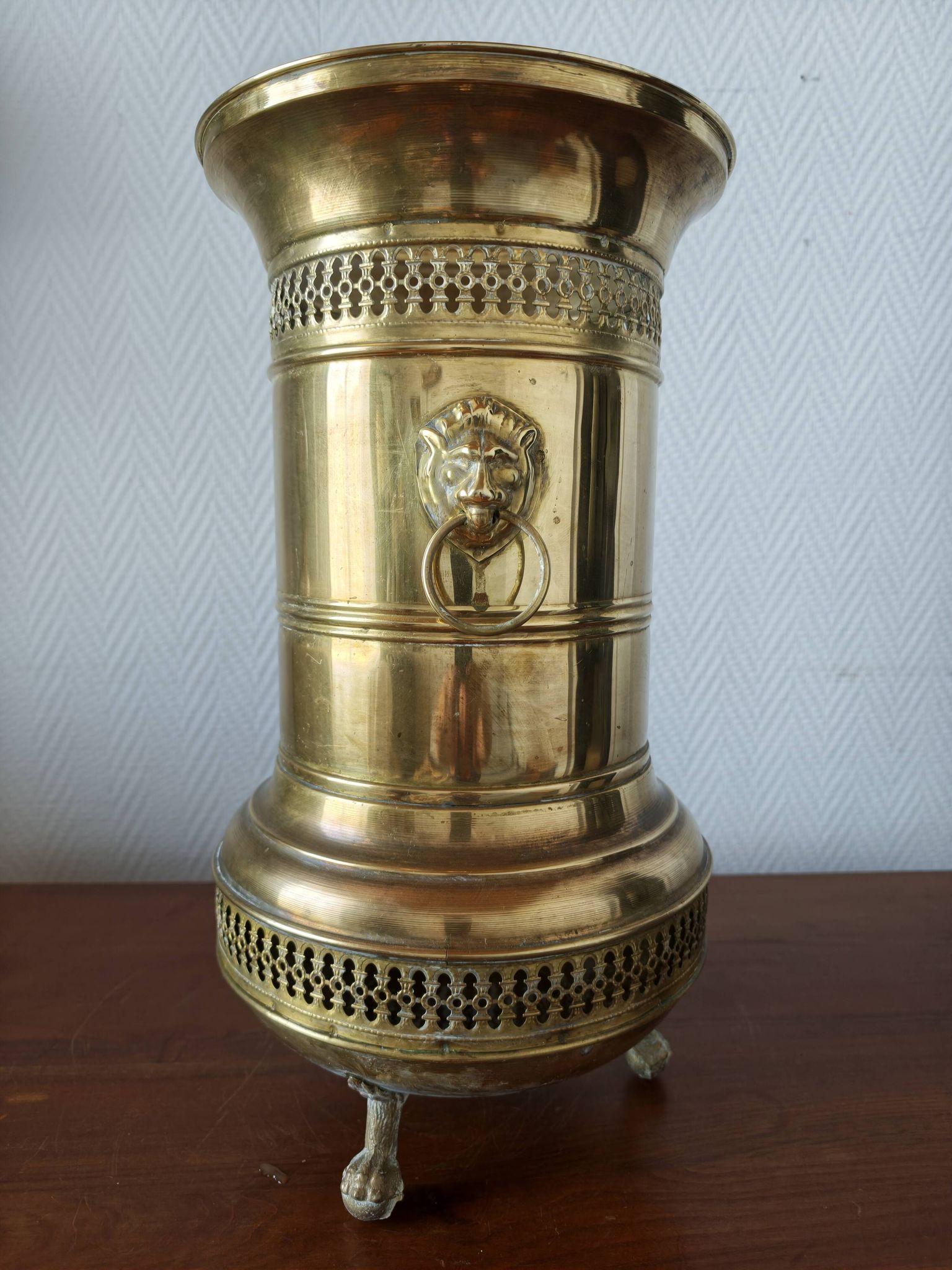 Vintage brass umbrella stand