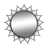 Vintage Black metal sun mirror