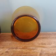 Duralex tea set, 6 large amber glass cups and saucers