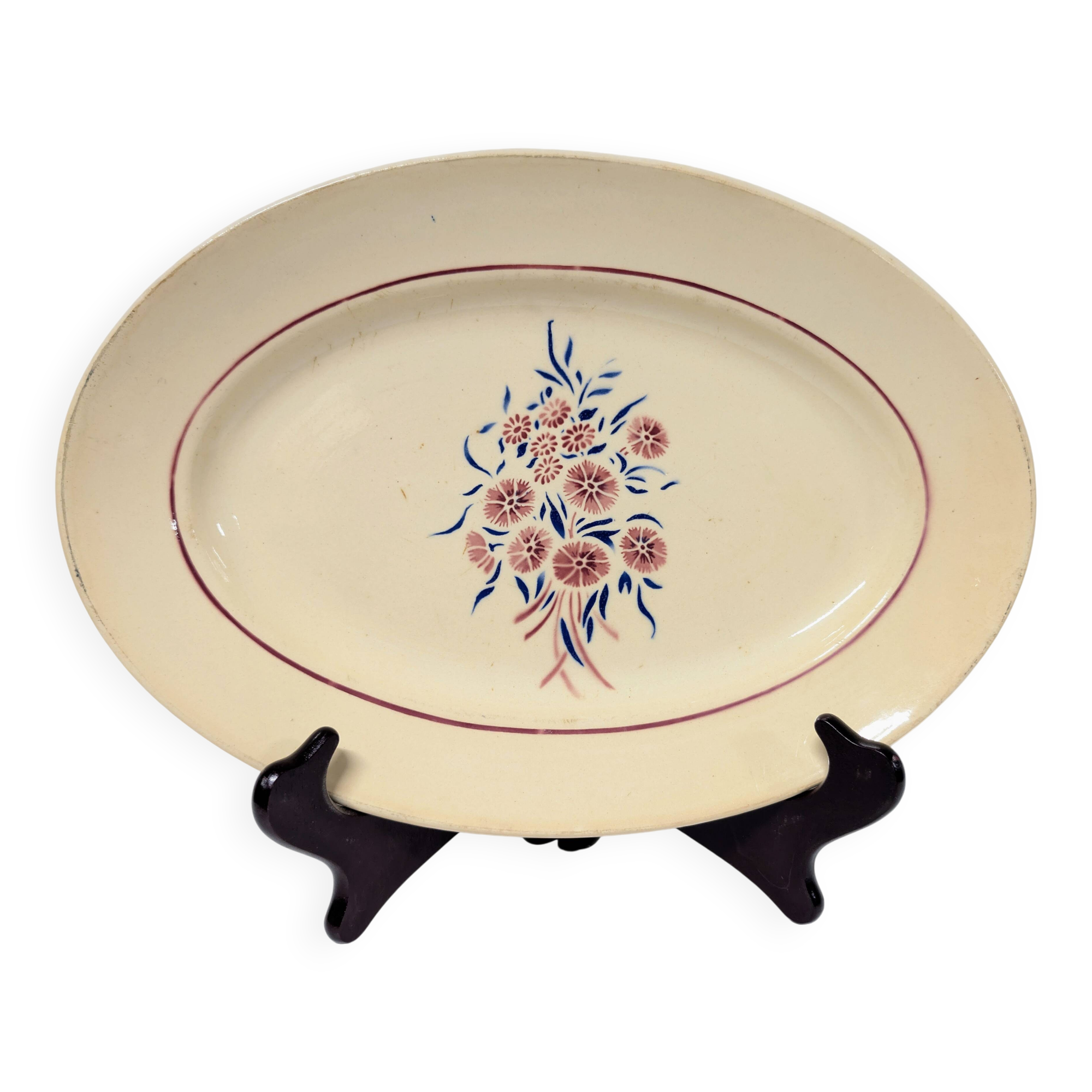 Badonviller oval platter - Francine pattern