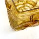 Plafonnier carré en verre jaune motif floral - 23 x 23 cm