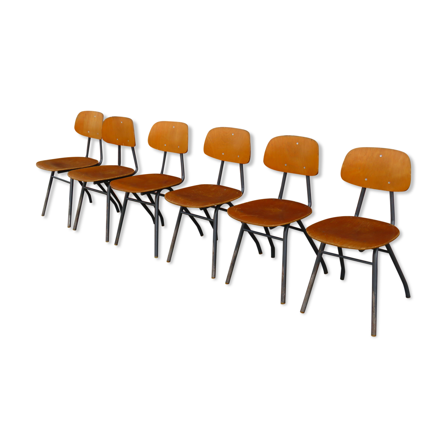 Suite of 6 industrial chairs, Germany 1960