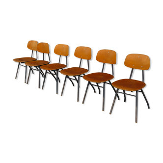 Suite of 6 industrial chairs, Germany 1960