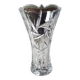 Vase en cristal de Bohème taillé. Motifs croisillons/Étoilés/Feuillagés. Stylé Boho-Chic. Haut 24,5 cm