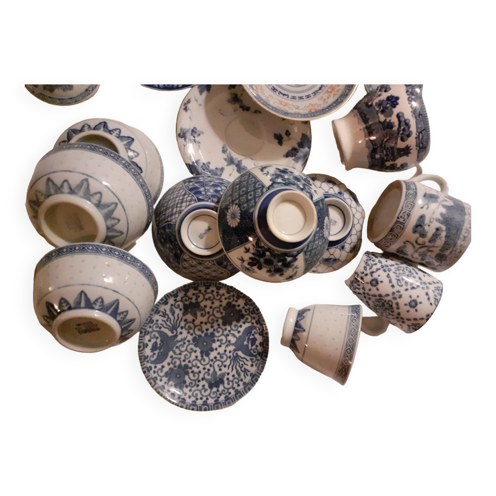 Indigo Blue Asian Small Dinnerware Set