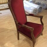 2 red voltaire armchairs