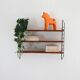 1960s Scandinavian Wall Shelf "hylla" in Mahogany and Metal