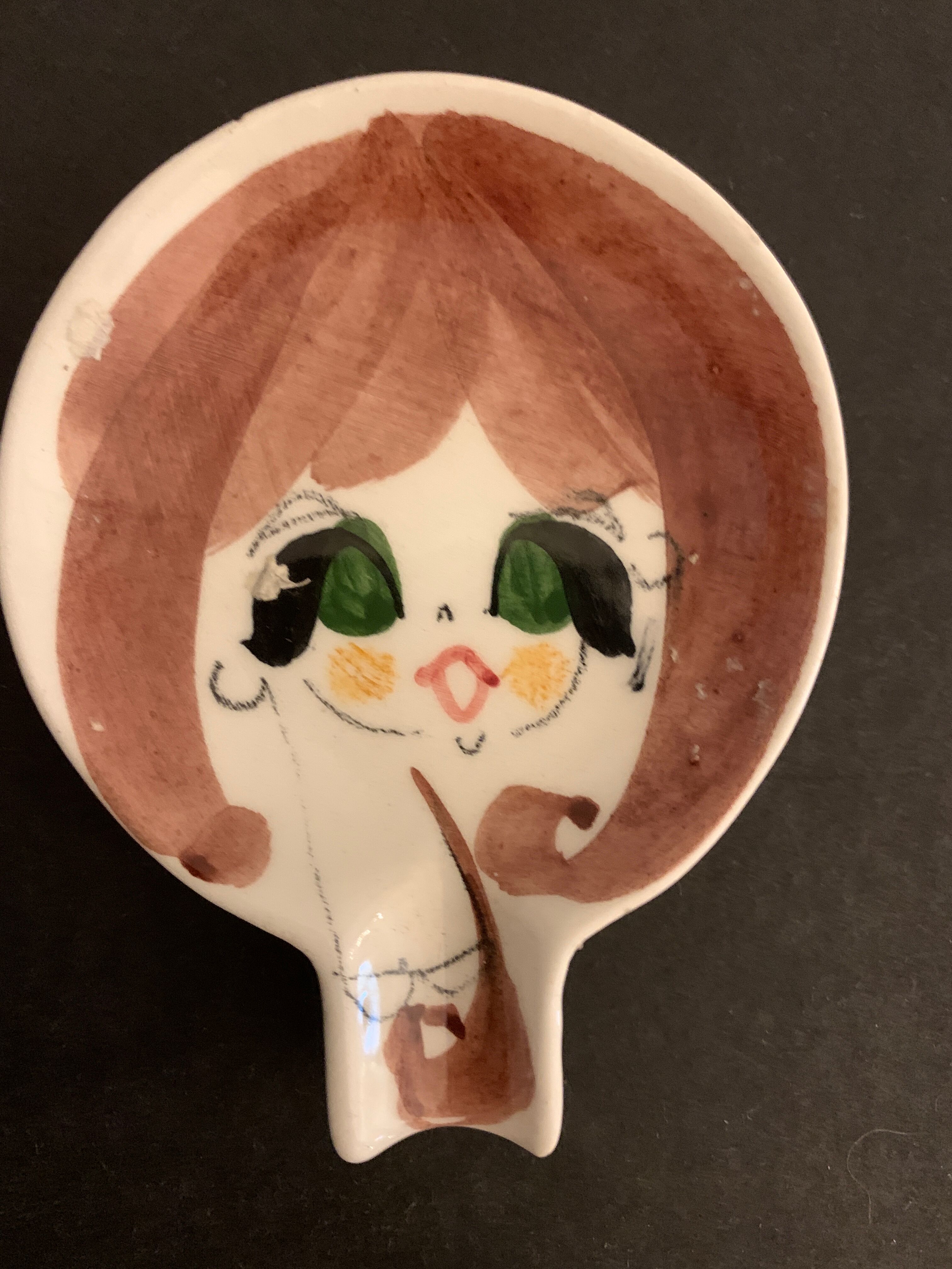 4 individual Italian ceramic stackable ashtrays with women's faces