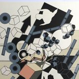 Set of 4 original lithographs by Alain Le Yaouanck 1978. The 4 elements.