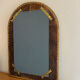 Large vintage mirror in studded leather and brass