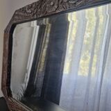 Vintage Art Deco carved wood mirror from the 1940s/50s