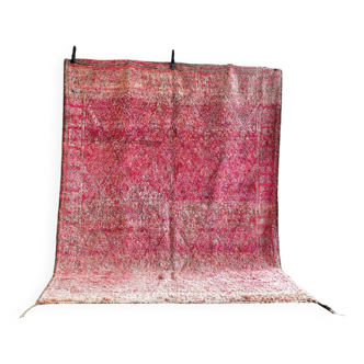Large modern Berber Boujad rug in pink wool.