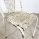 Set of three vintage industrial metal bistro chairs by Rene malaval
