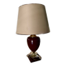 grande lampe à poser céramique bordeaux et laiton